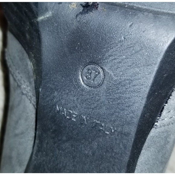 Womens Shoes-NILA & NILA-ITALY-gray leather/suede bootie w/4 inch heel-37 (US 7) - Picture 7 of 8